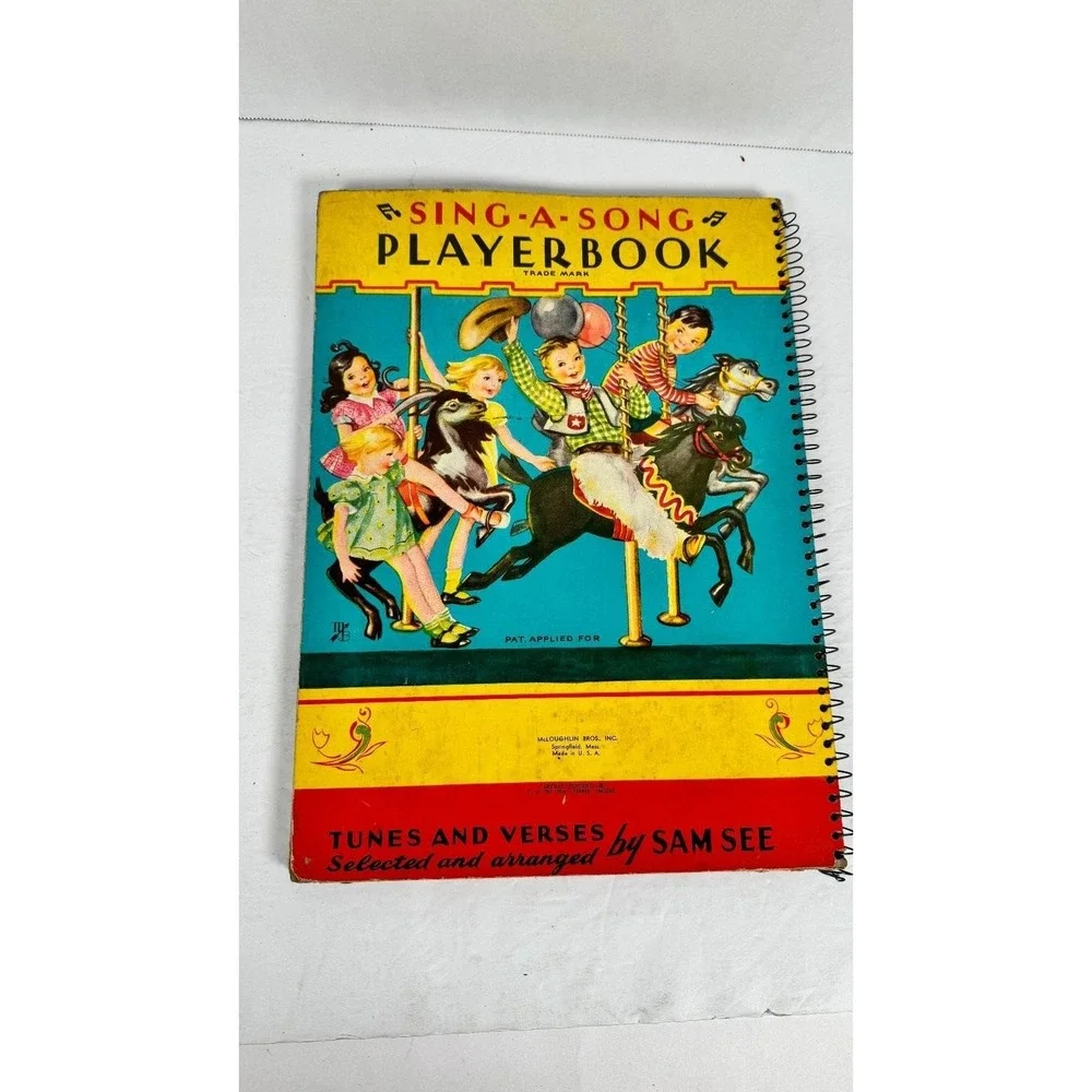 Sing-A-Song Playerbook Sam See 1947 Xylophone Music McLoughlin Bros w/ Mallet